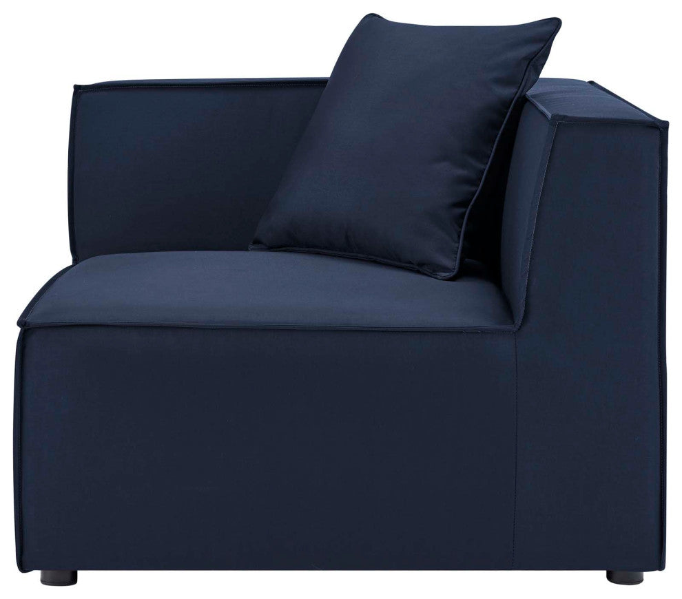 Lounge Sectional Sofa Set, Fabric, Blue Navy, Modern, Outdoor Patio Cafe Bistro