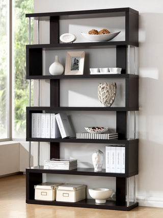Baxton Studio Barnes White Six-Shelf Modern Bookcase