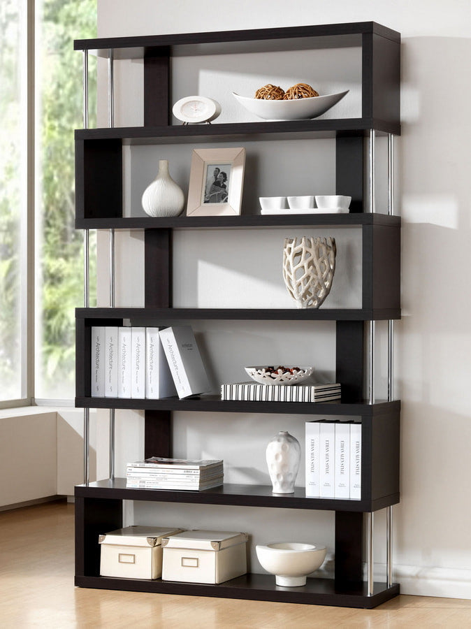 Baxton Studio Barnes White Six-Shelf Modern Bookcase