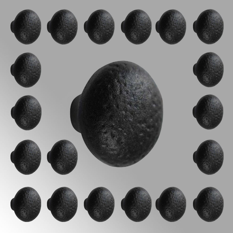 Cabinet Knob Black Wrought Iron Pack of 20 Drawer Pull Handles
