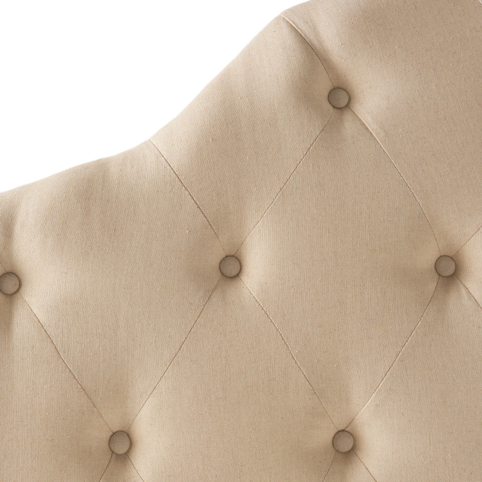 GDF Studio Orlban Beige Fabric Queen, Full Headboard
