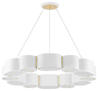 Opal 12 Light Chandelier, Soft White/Vintage Brass