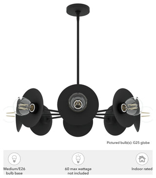 Fernando Flat Matte Black 8 Light Chandelier