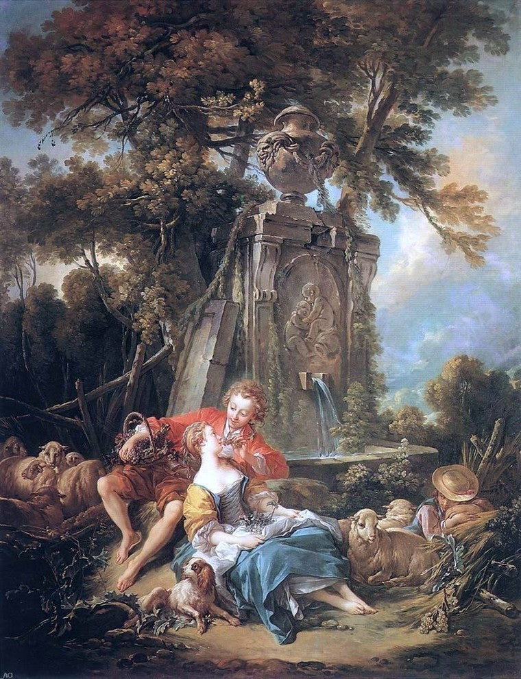 Francois Boucher An Autumn Pastoral, 21"x28" Wall Decal