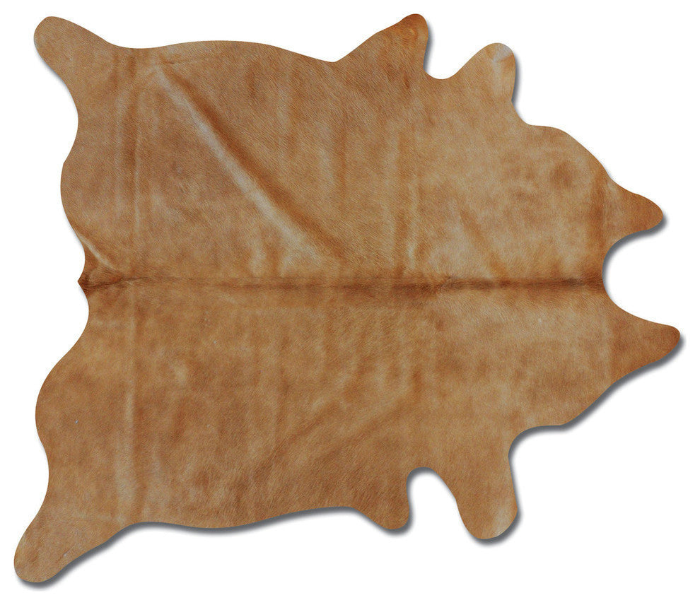 Natural Geneva Cowhide Rug, 6'x7', Tan
