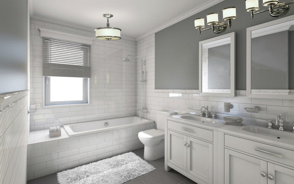 Carlisle Vanity Light, Chrome, White Frosted Opal Glass, 3-Light