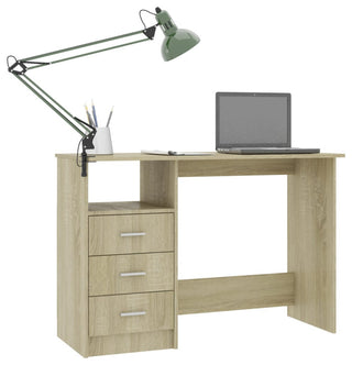 vidaXL Desk with Drawers Standing Computer Desk Sonoma Oak Engineered Wood