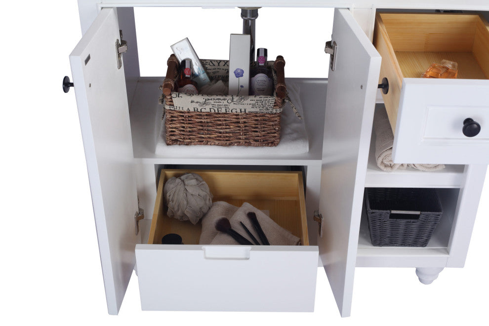 Laviva 313613-36W-MW 36" White Vanity + Matte White VIVA Stone Solid Surface To
