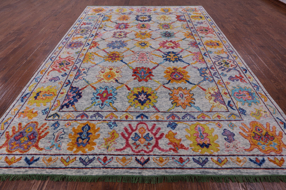9' 1" X 11' 11" Turkish Oushak Handmade Wool Rug - Q14814