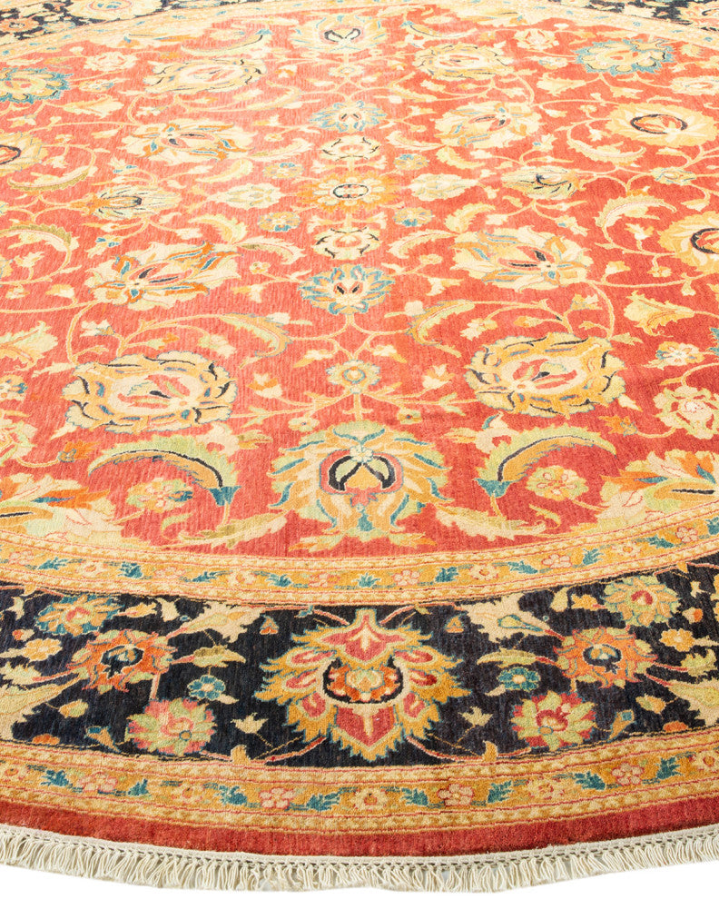Mogul, One-of-a-Kind Hand-Knotted Area Rug Orange, 9' 1" x 9' 1"