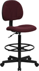 Burgundy Fabric Drafting Chair