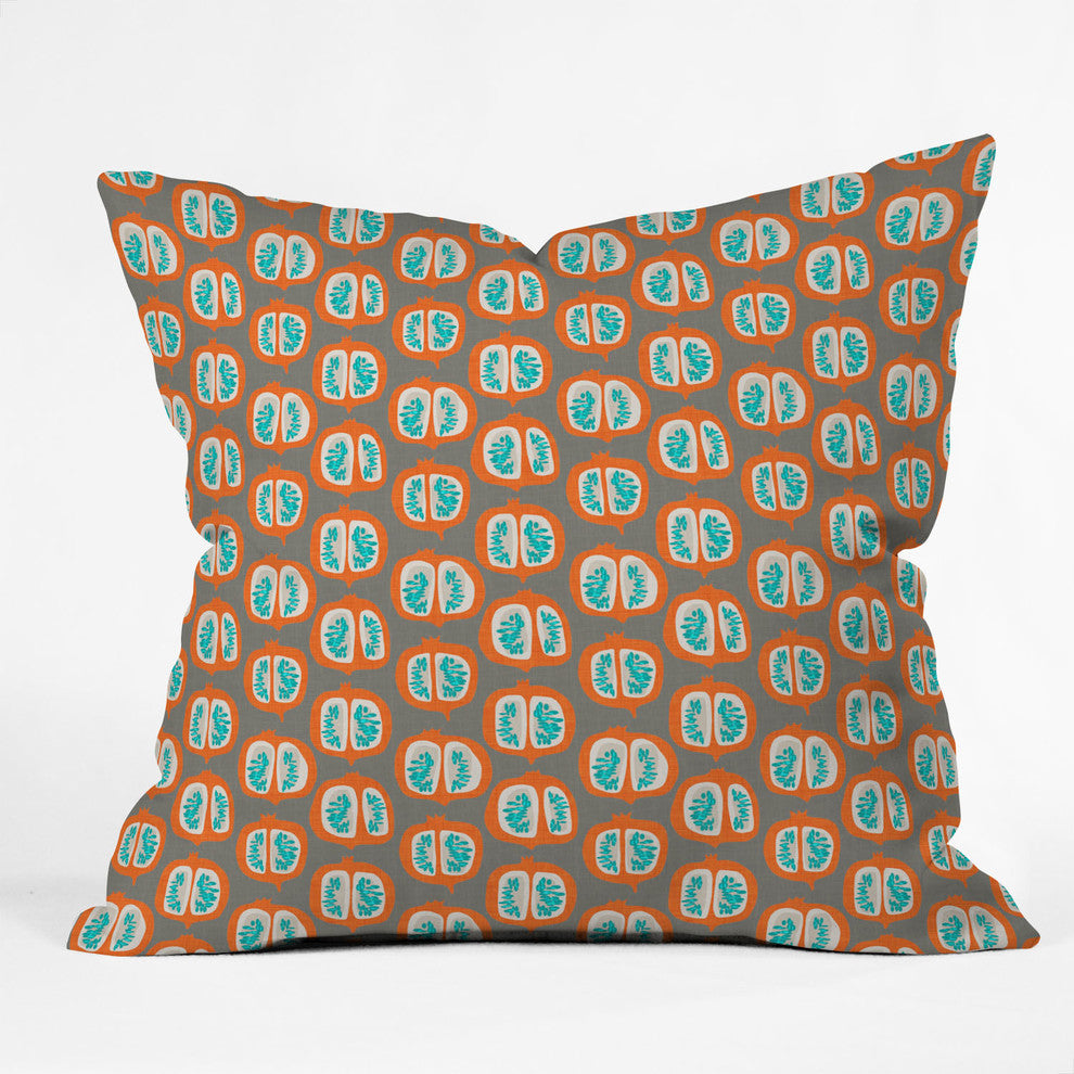 Mummysam Orange Pomegranate Outdoor Throw Pillow