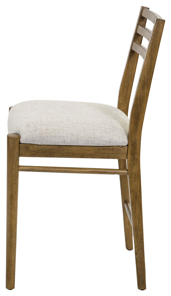 Two Wood Modern Counter Height Kitchen Chairs, Set of 2, Brown