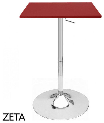 Modern Home Zeta Contemporary Adjustable Height 24" Bar Table - Polished Chrome