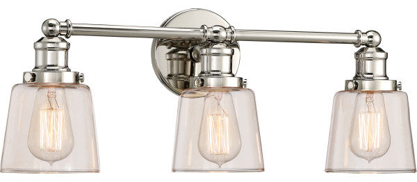 Quoizel UNI8603PK Three Light Bath Fixture Union Polished Nickel