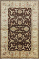 Oushak Pakistani Chobi Brown Hand-Knotted Wool Rug, 6'x9'