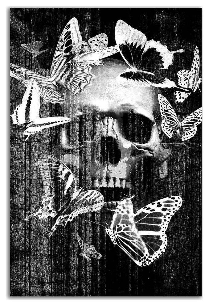 "Skull Butterfly Crown" by GraphINC, Print on Canvas, 24"x36"
