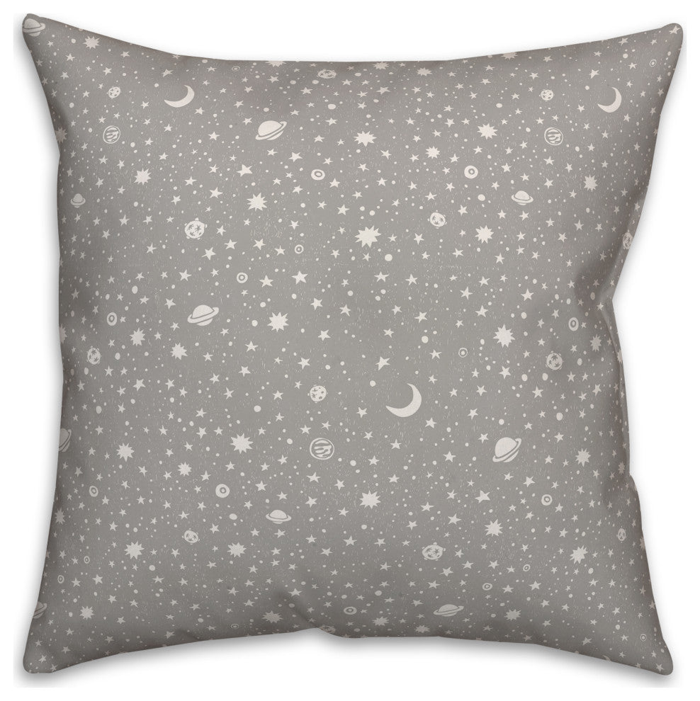 Monogram H Space Doodle 16x16 Spun Poly Pillow