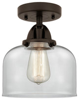 Large Bell Semi-Flush Mount, Oil Rubbed Bronze, Clear, Clear