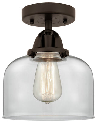 Large Bell Semi-Flush Mount, Oil Rubbed Bronze, Clear, Clear