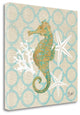 "Beach Linen Seahorse" By Studio Bella, Giclee Print on Gallery Wrap Canvas