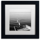 "2 Herons Leaving" Matted Framed Canvas Art by Moises Levy