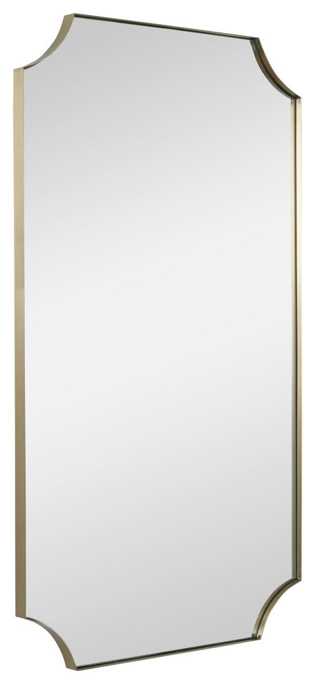Uttermost Lennox Brass Scalloped Corner Mirror