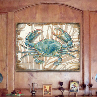 Scenic Crab Wooden Block, 18 X 12
