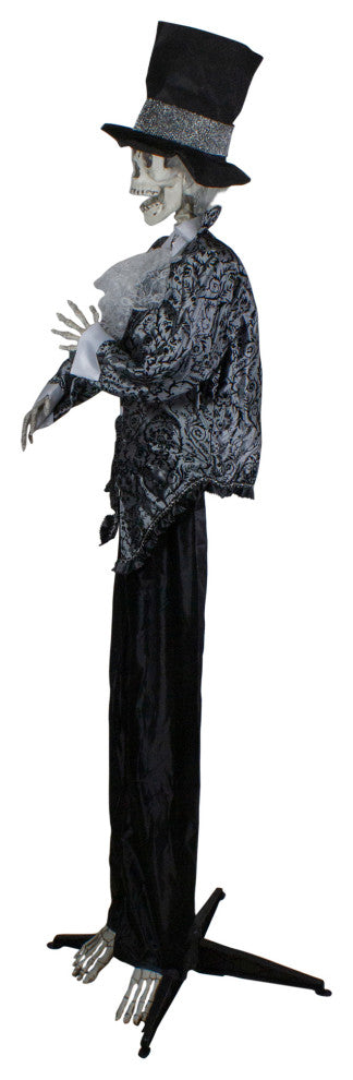 6'' Black and White Lighted and Animated Groom Halloween Decoration