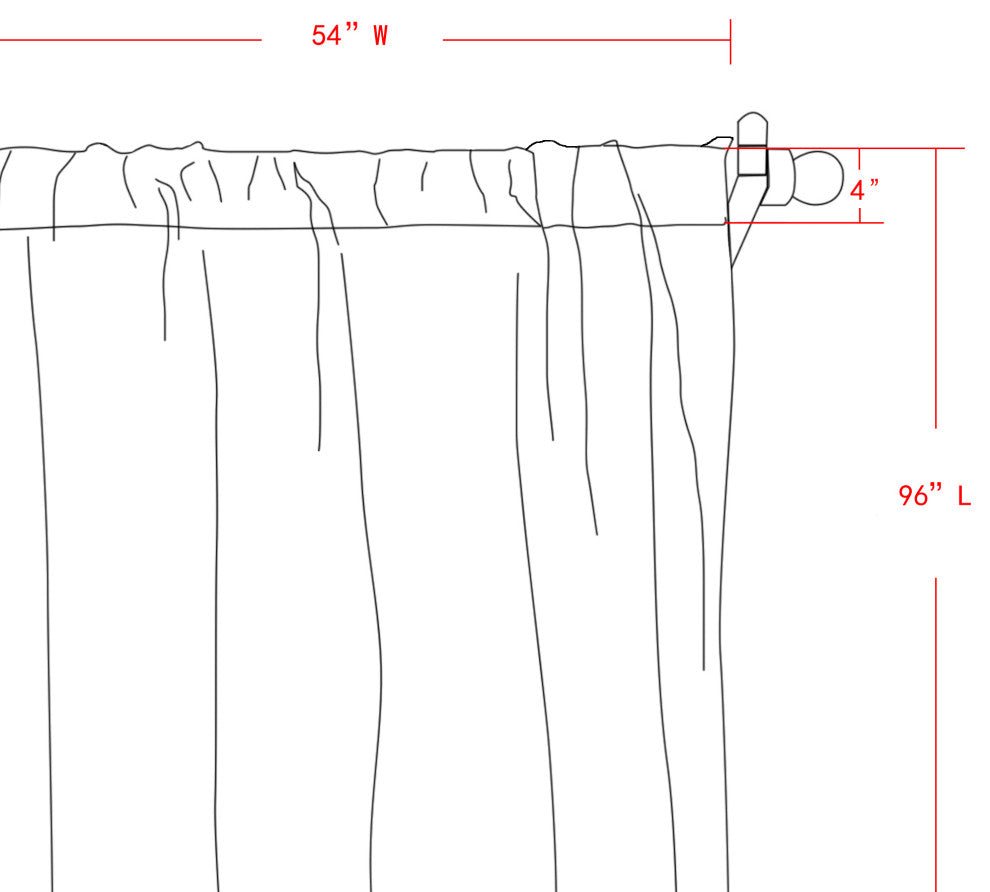 Magnolia Embroidery Curtains, 54x96" with Rod Pocket Tab Top