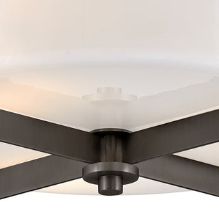 Hinkley 15.25" Baxley Semi-Flush Ceiling Light - Black Oxide + Cased Opal