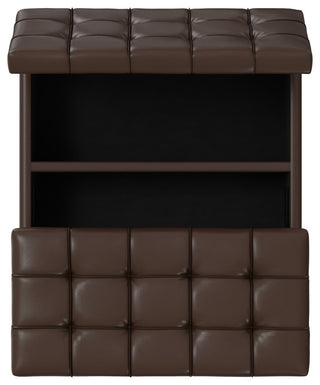 Harrison Small Square Coffee Table Storage Ottoman, Chocolate Brown