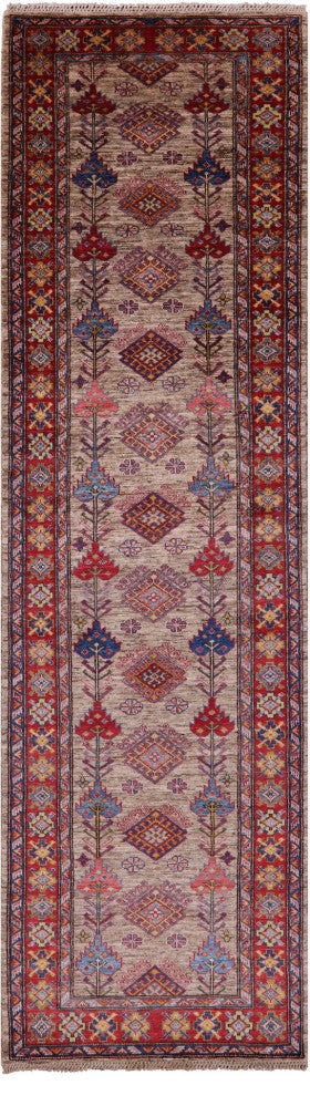 2' 9" X 9' 10" Runner Super Kazak Handmade Wool Rug Q7498