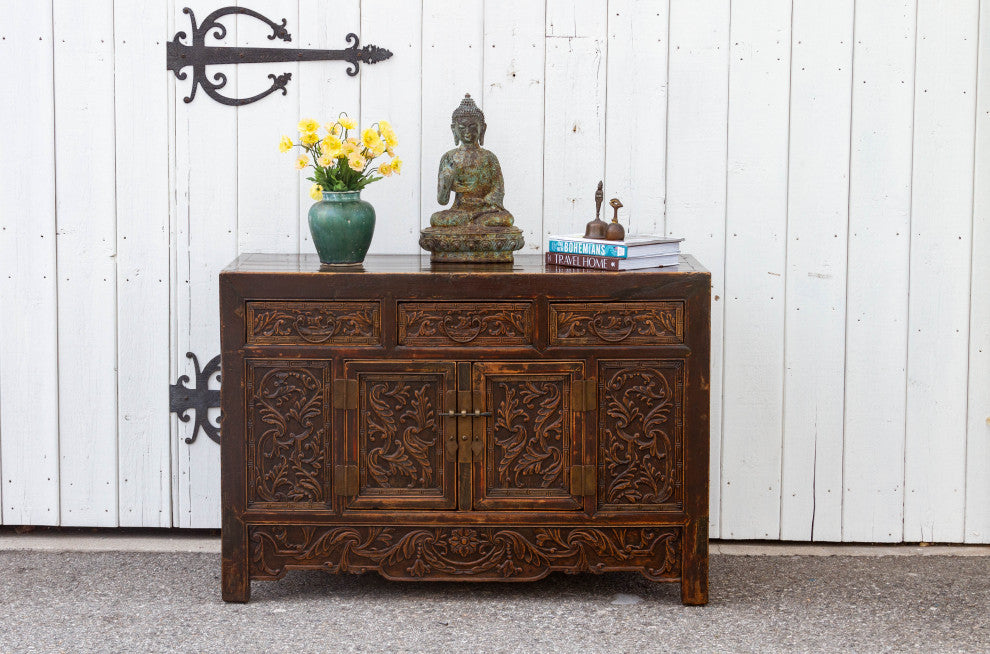 Finely Carved Chinese Carved Buffet