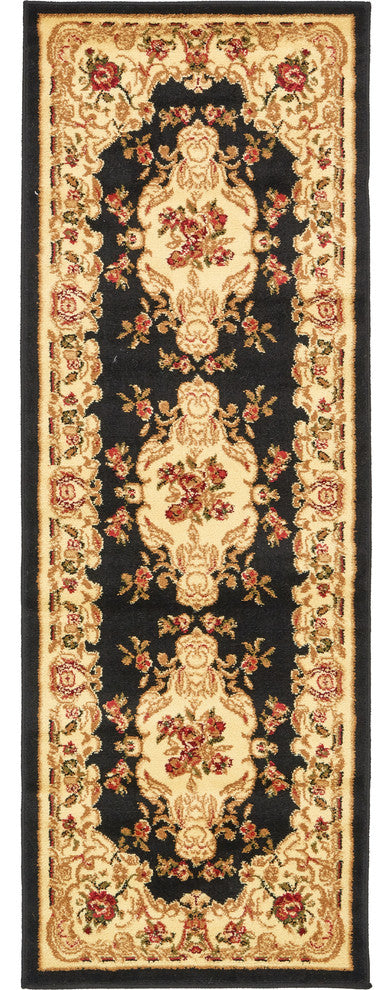 Unique Loom Black Charles Versailles 2' 2 x 6' 0 Runner Rug