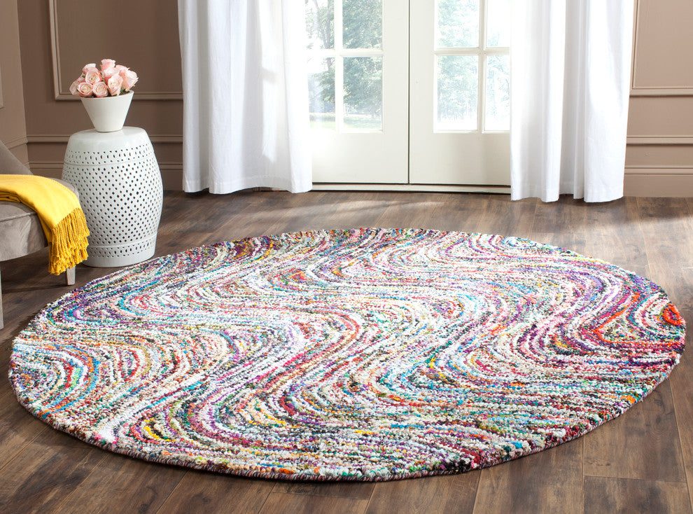 Safavieh Nantucket Collection NAN511 Rug, Multi, 4' Round
