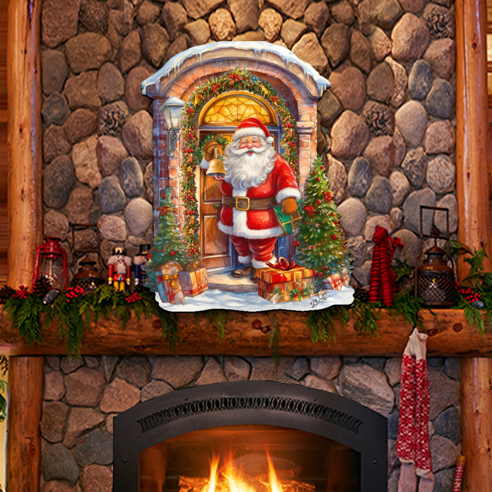Knocking the door Santa Holiday Door Decor Christmas Decor