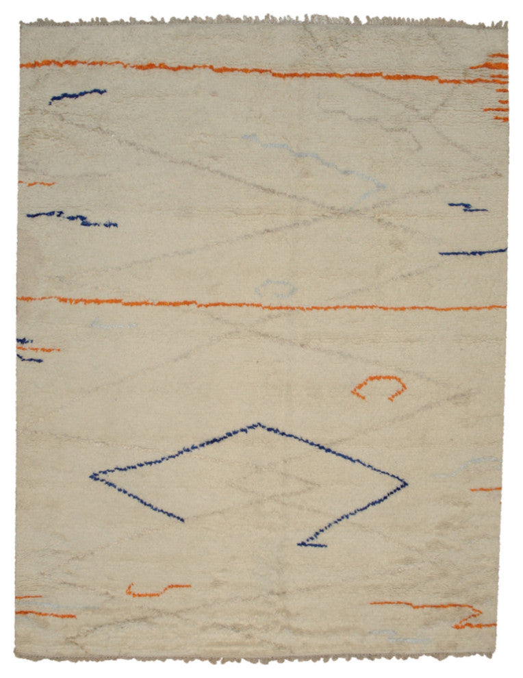 Beige Traditional Geometric Modern Moroccan Area Rug