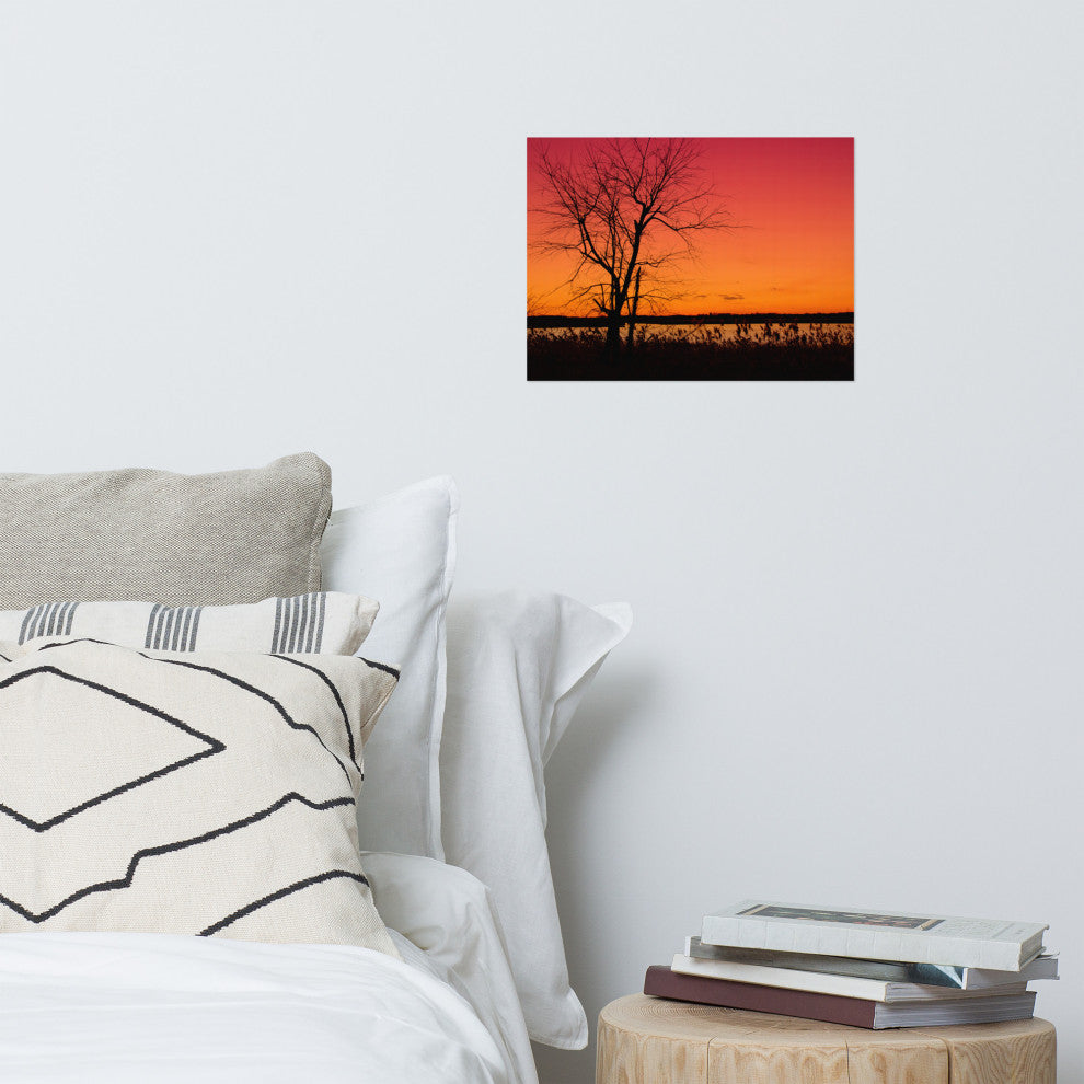 Burning Skies Landscape Photo, Rural Unframed Wall Art Print, 12" X 16"