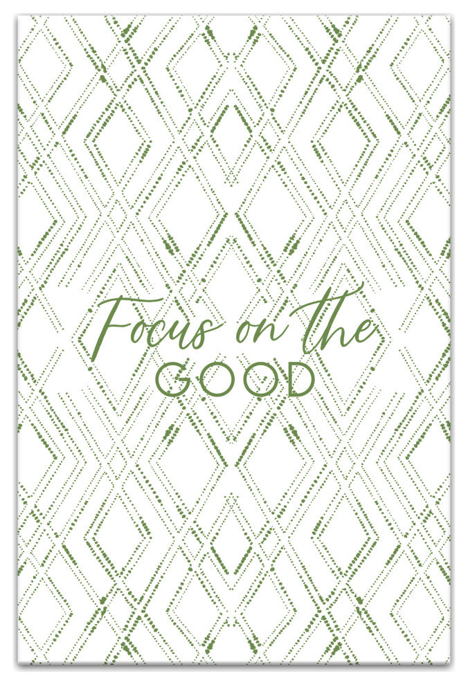 Focus on the Good White and Green 20x30 Canvas Wall Art