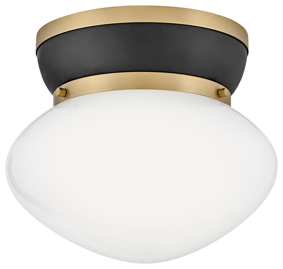 Lark 83601 Lucy 12"W Flush Mount Bowl Ceiling Fixture - Lacquered Brass / Black