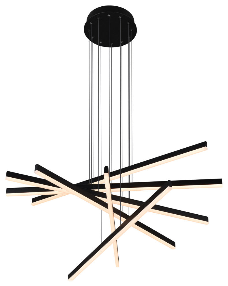 32" ETL Certified Integrated LED Pendant Lighting Fixture, Black VMP25060BL
