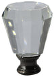 Urbanest Crystal Anne Lamp Finial, Black With Antique Brass, 2"