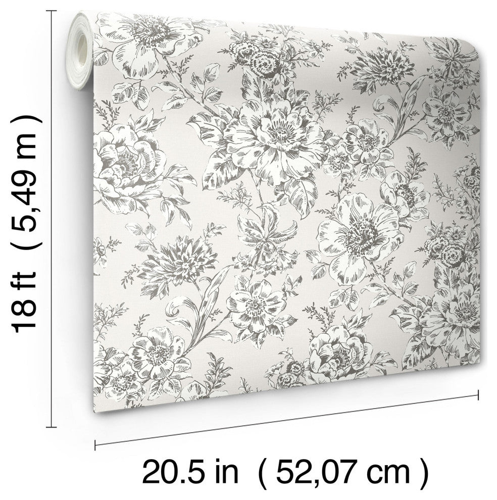 Taupe Winifred Peel & Stick Wallpaper