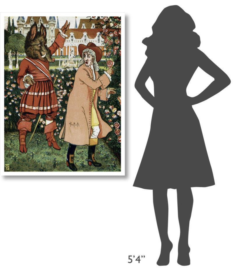 "Beauty and the Beast - The Beast in Red" Paper Print by Walter Crane, 32"x42"