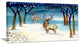 "Amazing Winter Forest With Deer" Landscape Wall Art, 1 Panel, 60"x28"