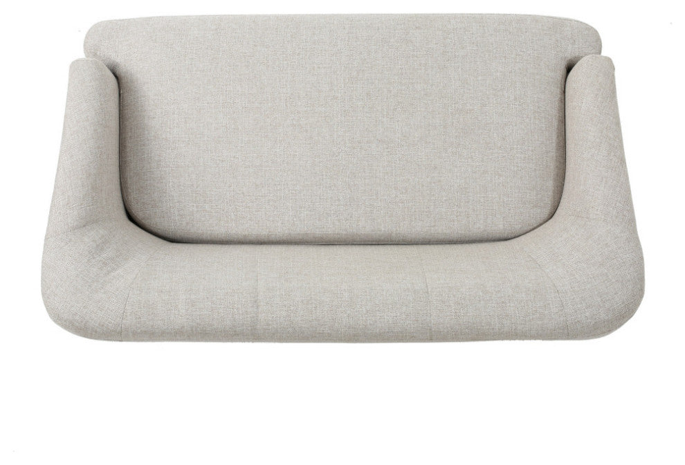 GDF Studio Shelby Mid Century Modern Fabric Loveseat, Beige