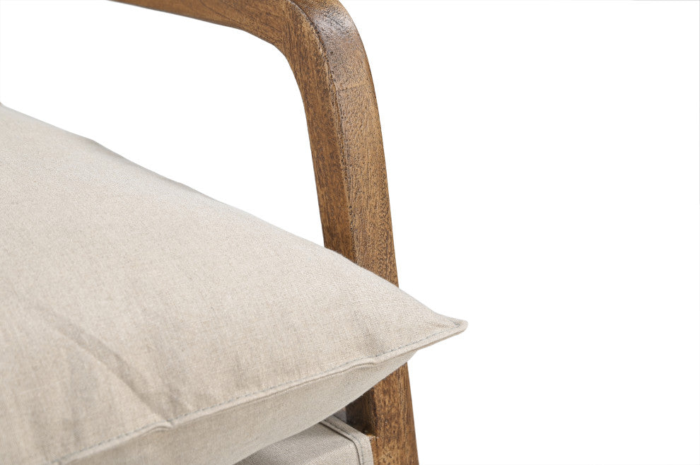 Kelcy Upholstered Solid Wood Accent Chair