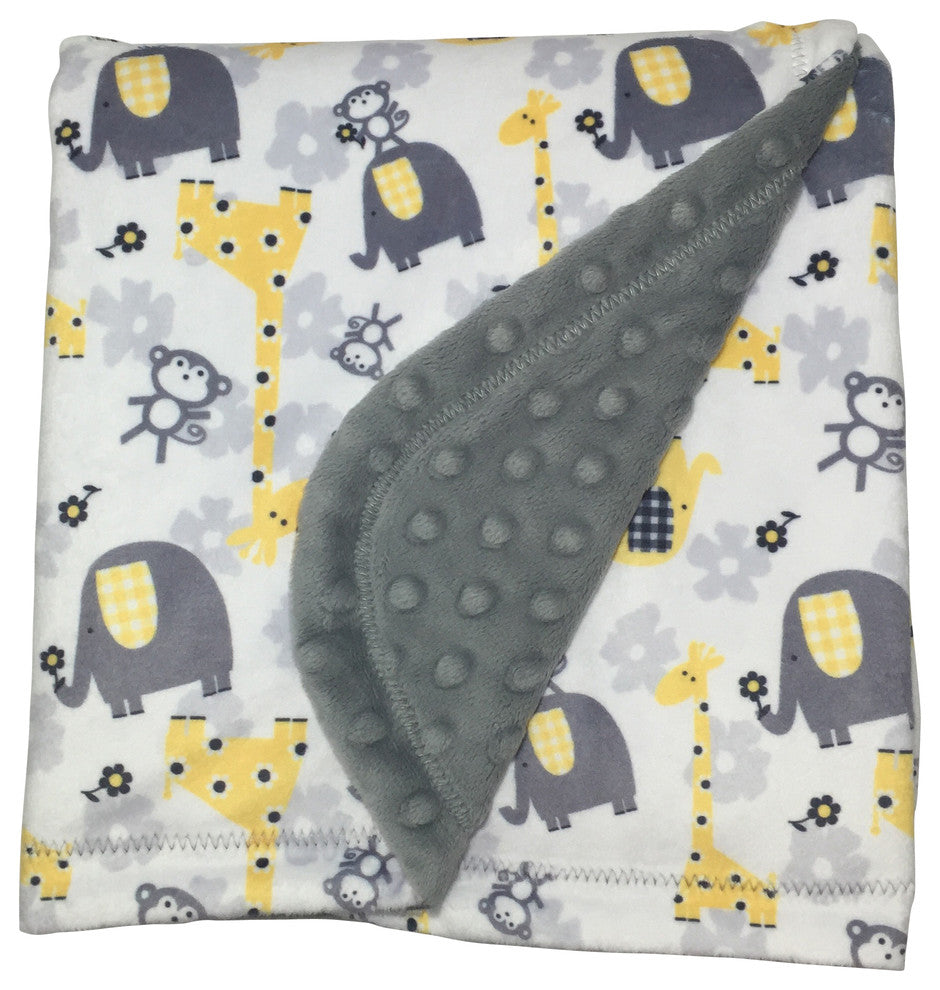 Baby Jade Elephant and Friends Minky Blanket