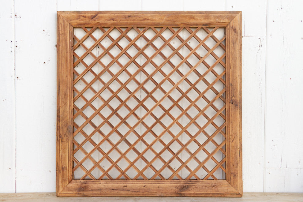 Vintage Farmhouse Lattice Window